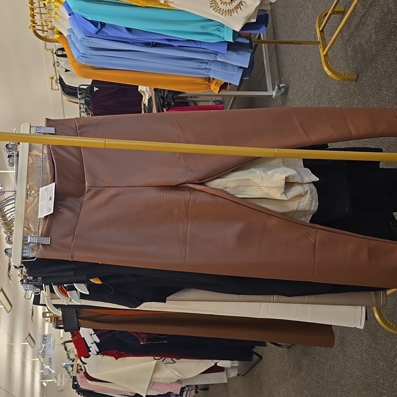 Leather brown PANT  full length - Picture 1 of 2